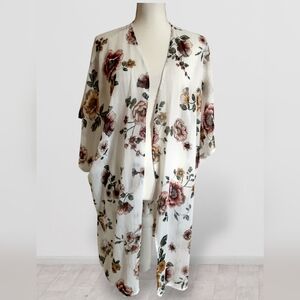 Maurices White Floral Kimono